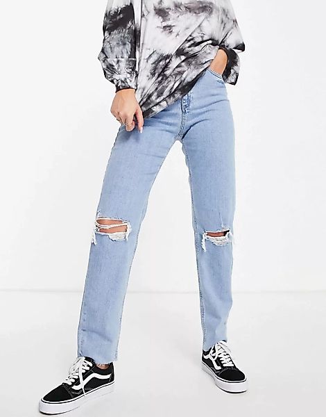 ASOS DESIGN – Farleigh – Schmal geschnittene Mom-Jeans mit hohem Bund in he günstig online kaufen