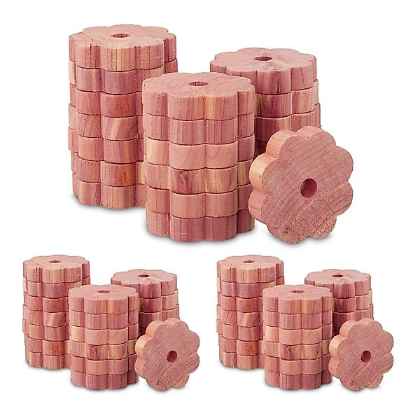 relaxdays Kleiderbügel 60 x Zedernholz Mottenschutz günstig online kaufen