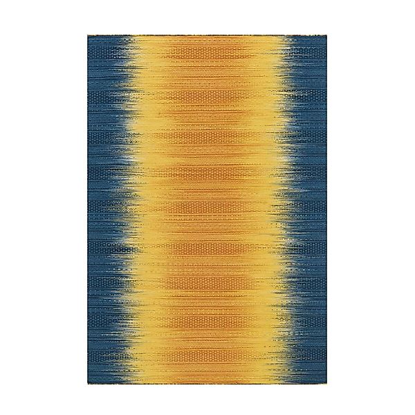 MeGusta Flachflor Teppich Retro Gelb - Blau Wolle 120x180 cm Graciela günstig online kaufen