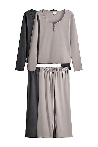 The Set Pyjama The Set Lange Henley-Schlafanzüge, 2er-Pack (4 tlg) günstig online kaufen