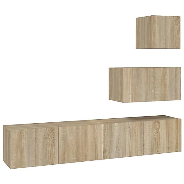 Vidaxl 4-tlg. Tv-schrank-set Sonoma-eiche Holzwerkstoff günstig online kaufen