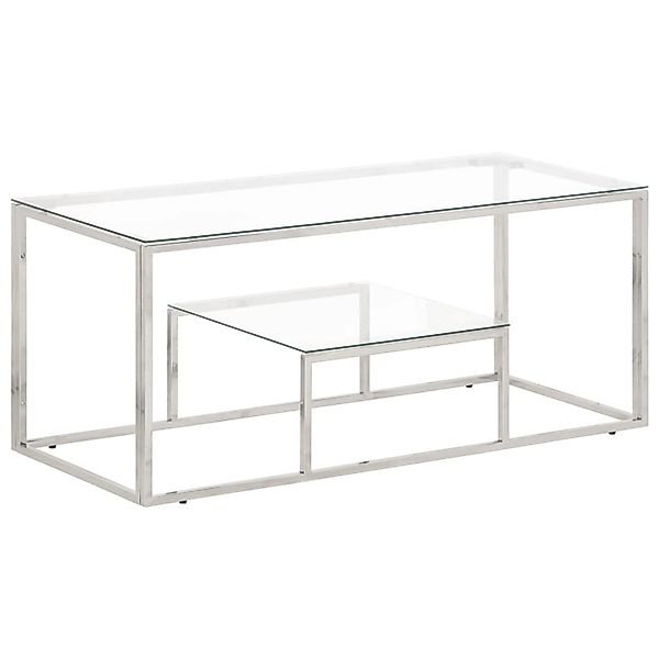 vidaXL Couchtisch Silbern Edelstahl und Hartglas 350017 günstig online kaufen