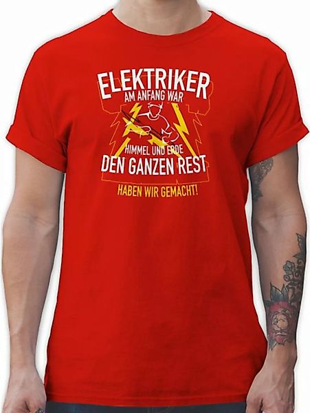 Shirtracer T-Shirt Elektriker, am Anfang war Himmel und Erde Handwerker Ges günstig online kaufen