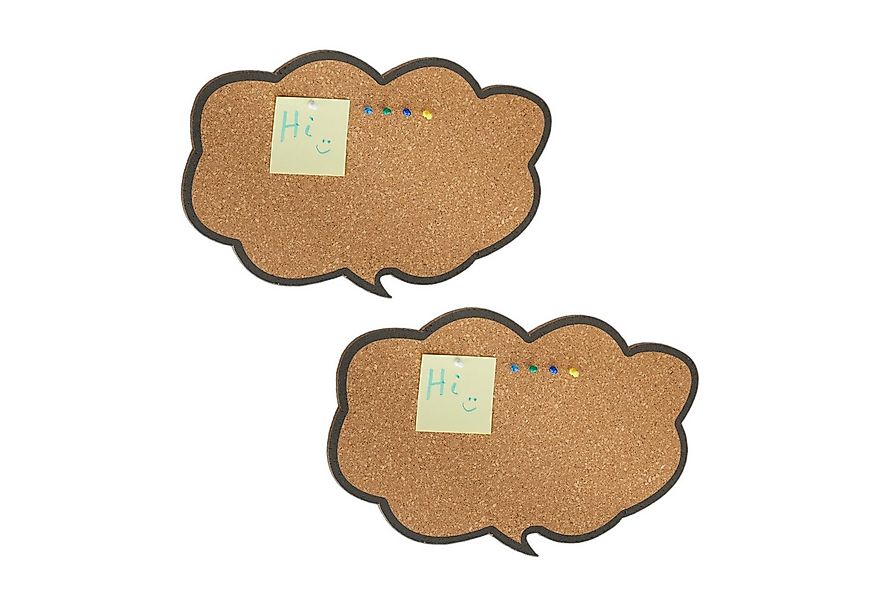 relaxdays Pinnwand 2er Set Korkpinnwand Gedankenwolke, (12-tlg) günstig online kaufen