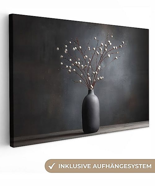 OneMillionCanvasses® Leinwandbild Äste - Vase - Kugeln - Weiß, Fotodruck (1 günstig online kaufen