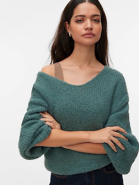 Vero Moda Strickpullover "VMMAYBE LS 2WAY V-NECK PULLOVER NOOS" Kunstfaser, günstig online kaufen