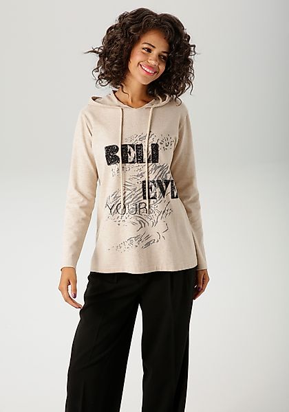 Aniston CASUAL Strickpullover mit Pailletten-Schriftzug verziertem günstig online kaufen