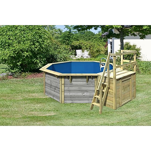 Karibu Pool Modell 1 Set inkl. Filteranlage Skimmer Sonnenterrasse Wassergr günstig online kaufen