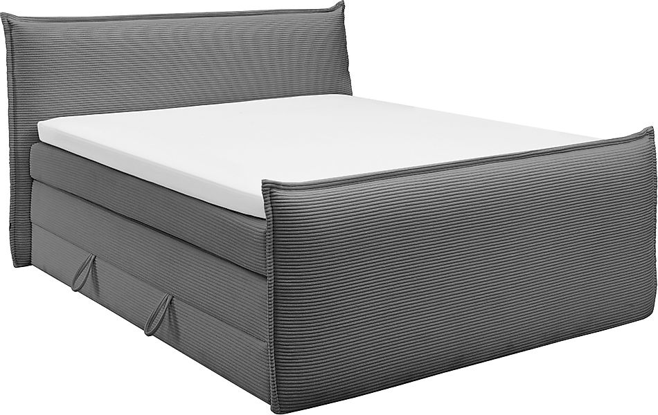 set one by Musterring Boxspringbett »Florida« in modernem Cord-Bezug, mit B günstig online kaufen