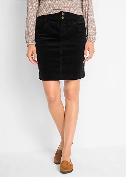 bonprix Cordrock "Stretch-Cordrock" aus Baumwolle, kurz bis Mitte Oberschen günstig online kaufen