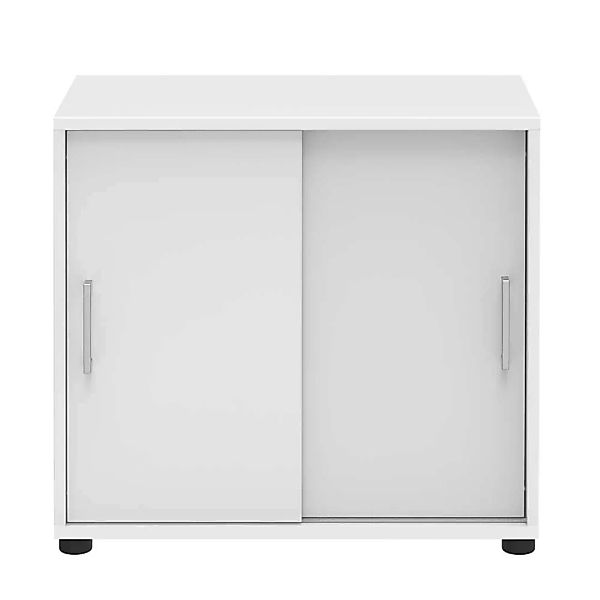 Schiebetüren Büroschrank in Weiß 80 cm günstig online kaufen