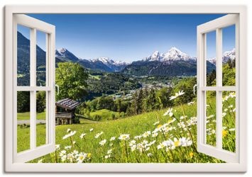 Artland Wandbild "Fensterblick Bayerischen Alpen" Berge 1 Stk. tlg. als Alu günstig online kaufen