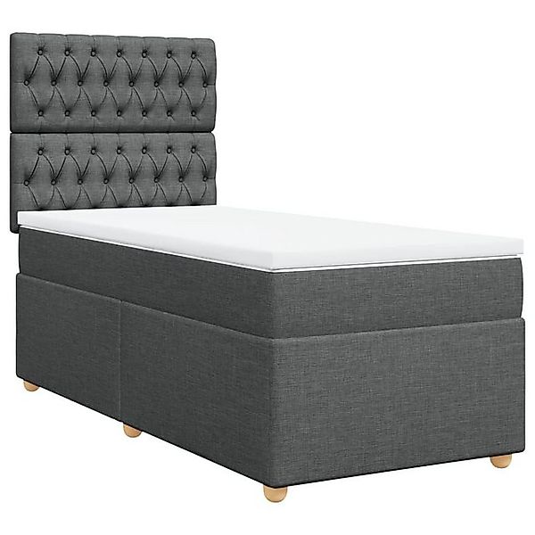 vidaXL Bett Boxspringbett mit Matratze Dunkelgrau 90x190 cm Stoff günstig online kaufen