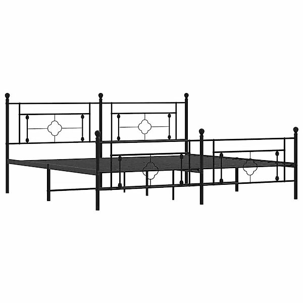 vidaXL Bettgestell mit Kopf- und Fußteil Metall Schwarz 193x203 cm 374363 günstig online kaufen