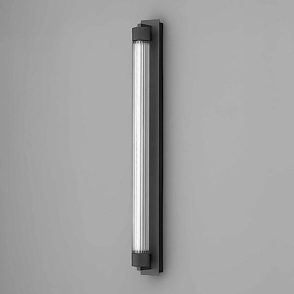 OLEV LED-Wandlampe CHARMER, schwarz Metall/Glas 2.700 K IP44 günstig online kaufen