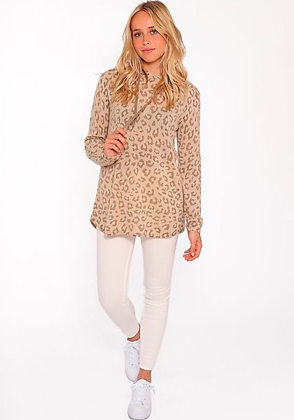 Zwillingsherz Kaschmirpullover Hoodie "Leo Print" Animal-Muster, günstig online kaufen