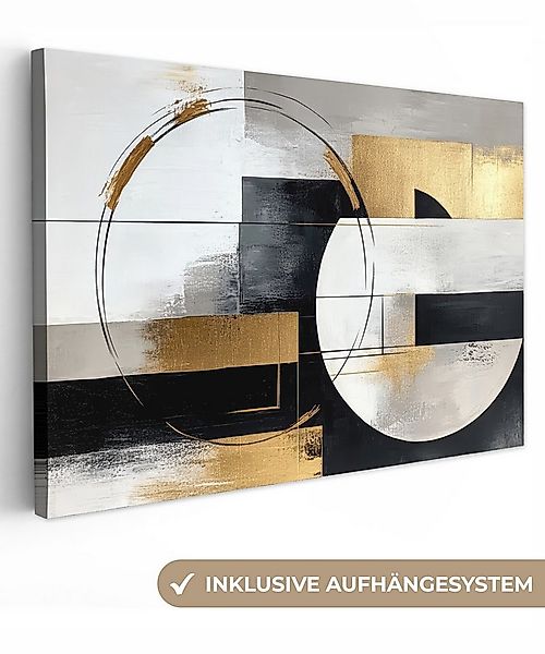 OneMillionCanvasses® Leinwandbild Abstrakt - Gold - Silber - Formen - Ästhe günstig online kaufen