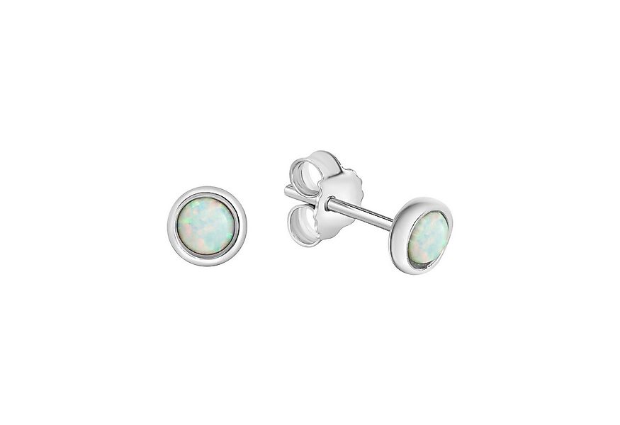 Vivance Paar Ohrstecker 925/- Sterling Silber rhodiniert synth. Opal günstig online kaufen