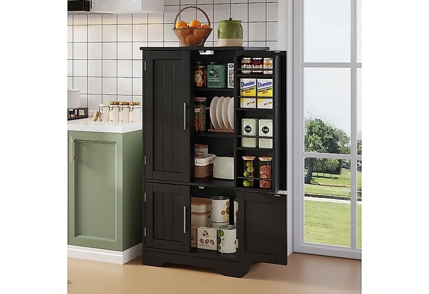 Flieks Hochschrank Küchenschrank mit LED-Sensorlicht mit verstellbaren Rega günstig online kaufen