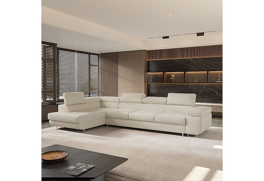 Masseno Ecksofa VICENTE mit Schlaffunktion L-Form, Sofa mit Bettkasten günstig online kaufen