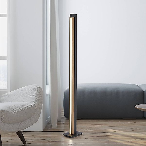 LED-Stehlampe PURE Lines Floor, oak/graphite, CCT, 140 cm günstig online kaufen