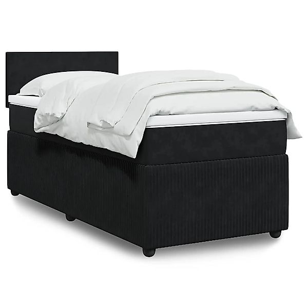 vidaXL Boxspringbett mit Matratze Schwarz 90x200 cm Samt 3289934 günstig online kaufen