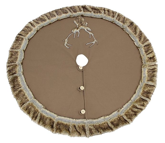 Dekoleidenschaft Weihnachtsbaumdecke "Hirsch" in braun, Ø 120 cm, Weihnacht günstig online kaufen