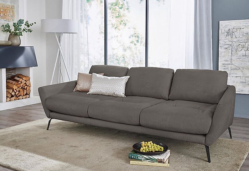 W.SCHILLIG Big-Sofa "softy", mit dekorativer Heftung im Sitz, Füße schwarz günstig online kaufen