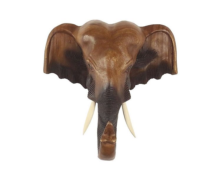 Oriental Galerie Dekofigur Elefantenkopf Holz glatt 30 cm hellbraun (1 St), günstig online kaufen