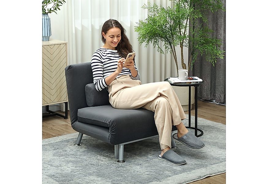 HOMCOM Sessel mit Bettfunktion, Rückenkissen (klappbarer Relaxsessel, 1-St. günstig online kaufen