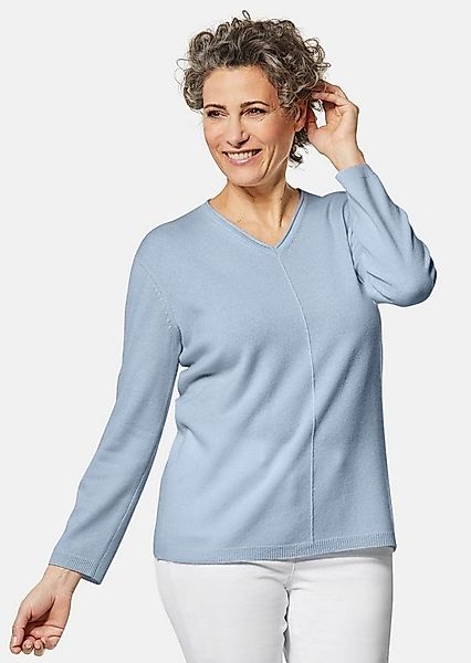 GOLDNER Strickpullover Basicpullover mit V-Ausschnitt Strickpullover mit Te günstig online kaufen