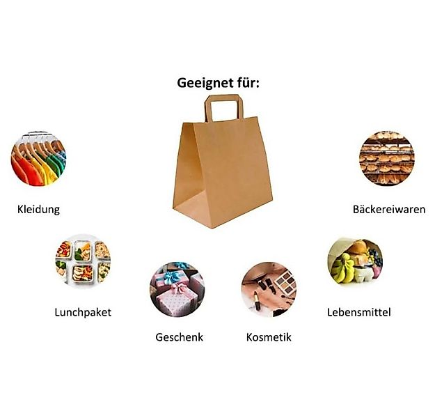 Lauroo Tragetasche 50 stabile Papiertragetaschen Braun, 28x17x28 cm (50-tlg günstig online kaufen