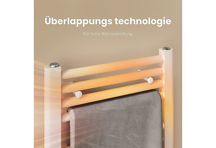 EMKE Badheizkörper Handtuchtrockner Handtuchwärmer Mittelanschluss, Weiß Ba günstig online kaufen