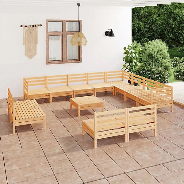 13-tlg. Garten-lounge-set Massivholz Kiefer günstig online kaufen