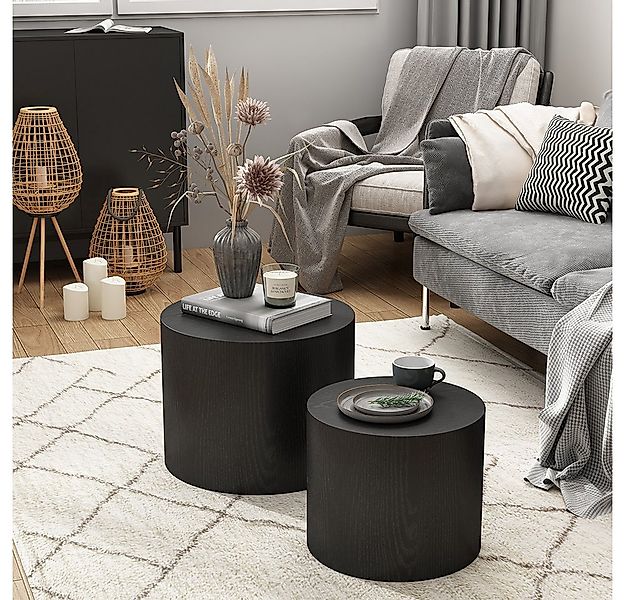 Vicco Couchtisch Giva, Schwarz, 48 x 48 cm (2-St) günstig online kaufen