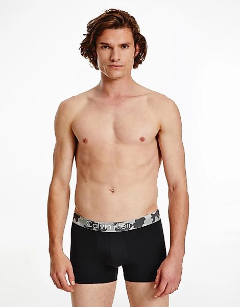 Calvin Klein – Unterhose in Schwarz mit Bund mit Military-Muster günstig online kaufen