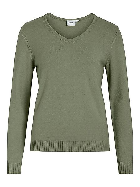 Vila Strickpullover Dünner Strickpullover Basic Stretch VIRIL VIRIL V-NECK günstig online kaufen