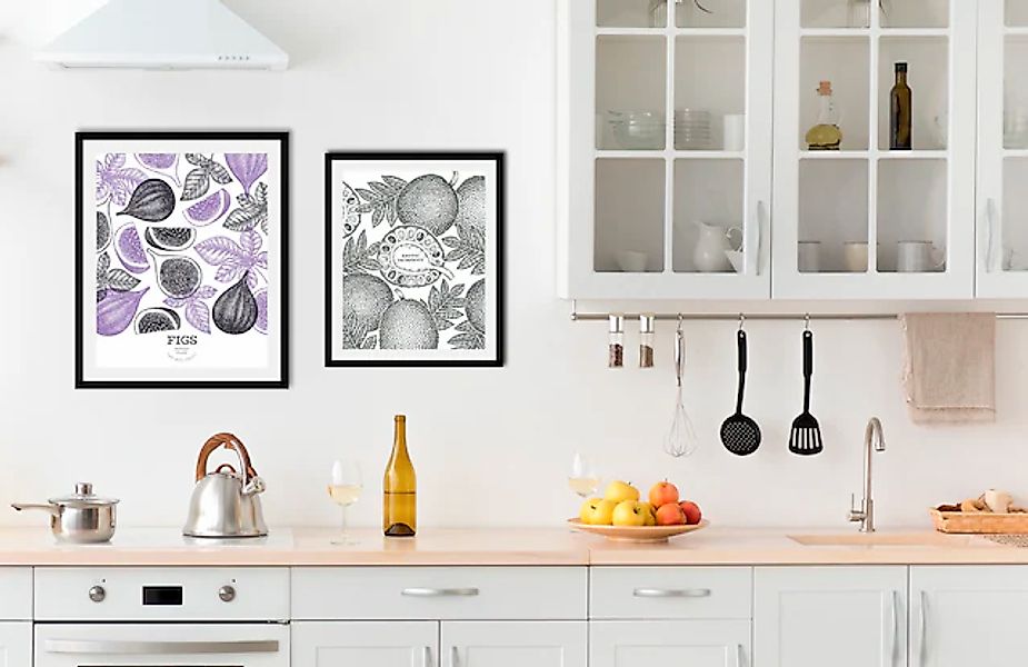 queence Bild »Set Grace«, Obst-Obst Bilder-Schriftzüge-Schriftzug-Essen-Leb günstig online kaufen