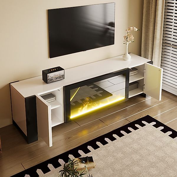 STILVORA Lowboard mit elektrischem Kamin Flammeneffekt,TV-Schrank günstig online kaufen