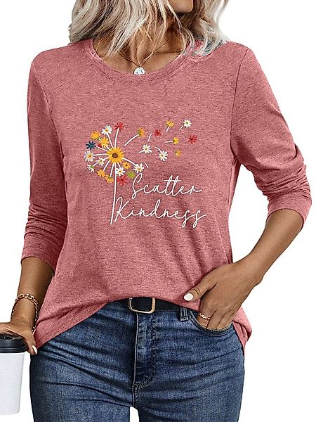 PYLIKE Langarmshirt Bequemes Shirt Damen Langarm Herbst Basic-Shirt mit aus günstig online kaufen