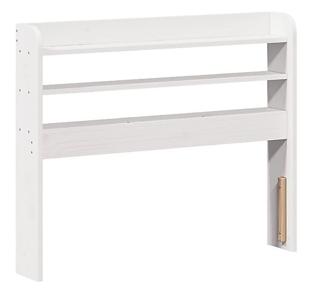 vidaXL Bett Kopfteil mit Ablagen Weiß 100 cm Massivholz Kiefer (1-tlg) günstig online kaufen