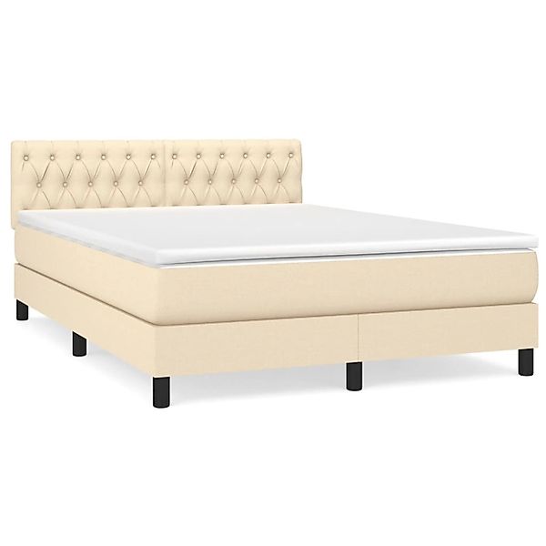 vidaXL Boxspringbett mit Matratze Creme 140x190 cm Stoff1389561 günstig online kaufen