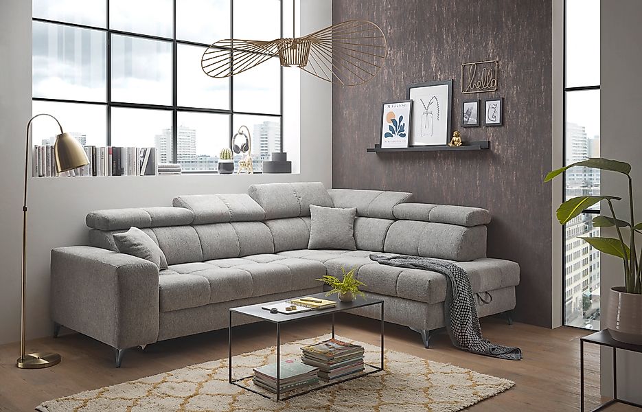 ED EXCITING DESIGN Ecksofa »Sydney L-Form«, (2 St.), frei im Raum stellbar, günstig online kaufen