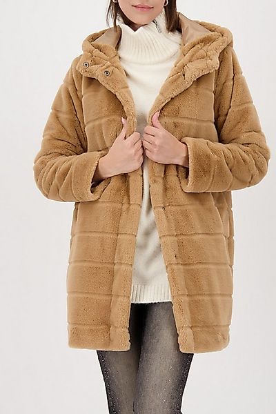 Monari Fellimitatmantel Regular fit mit Rundhalsausschnitt und Kapuze günstig online kaufen