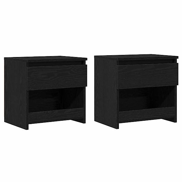 vidaXL Nachttisch 2 Stk Schwarze Eiche 40 x 30 x 39 cm Holzwerkstoff 862575 günstig online kaufen