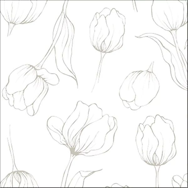 Tulipa Servietten 16 x 16cm White günstig online kaufen