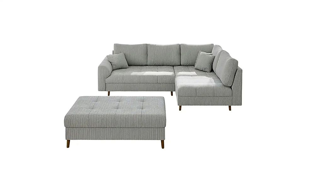 S-STYLE Ecksofa mit Hocker  Maya ¦ grau ¦ Maße (cm): B: 231 H: 81 Polstermö günstig online kaufen