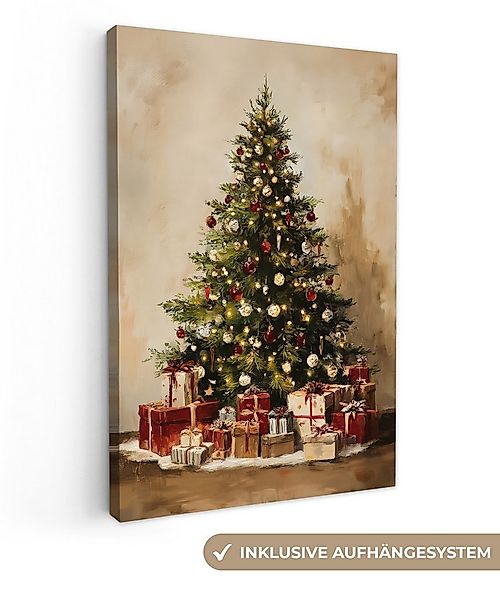 OneMillionCanvasses® Leinwandbild Weihnachtsbaum - Geschmückt - Farbenfroh, günstig online kaufen