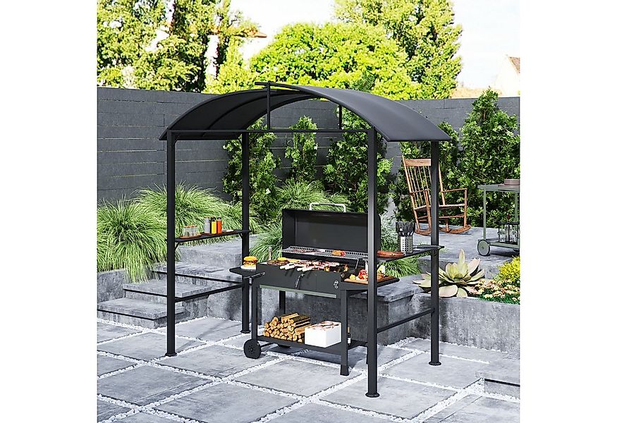 Outsunny Grillpavillon 233 x 110 x 235 cm, winddicht, mit Doppeldach,Regale günstig online kaufen