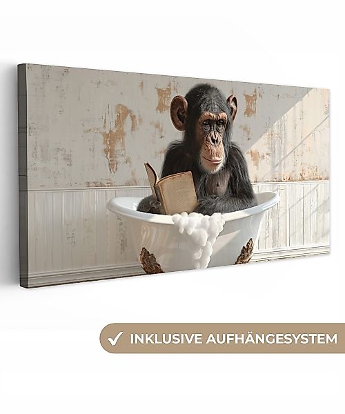 OneMillionCanvasses® Leinwandbild Panorama Vintage - Affe günstig online kaufen